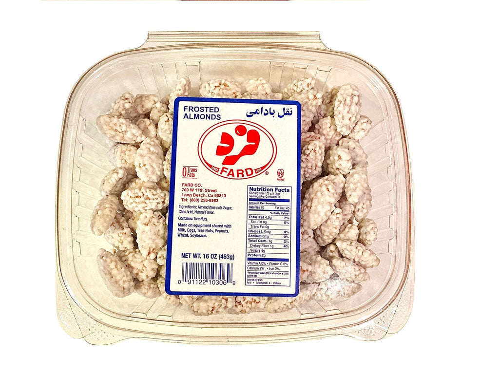Frosted Almonds - Sugar Coated ( Noghl ) - Candied Nuts - Kalamala - Fard