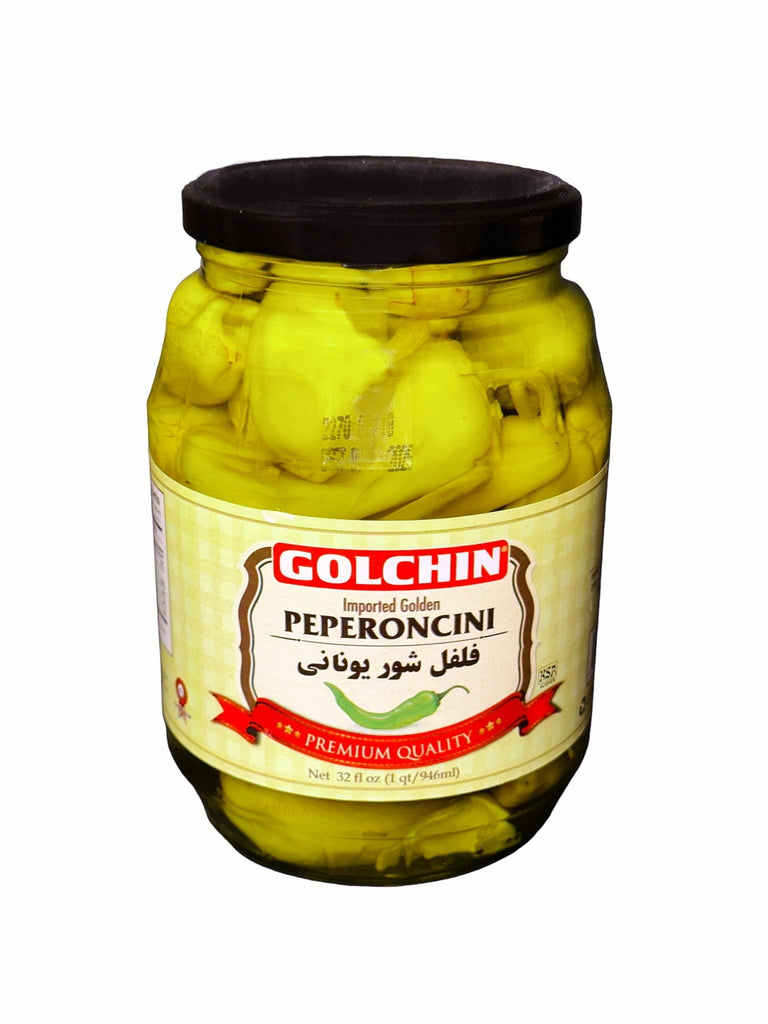 Golden Pepperoncini - Imported ( Felfel Shoor Younani ) - Pepper Pickle - Kalamala - Golchin