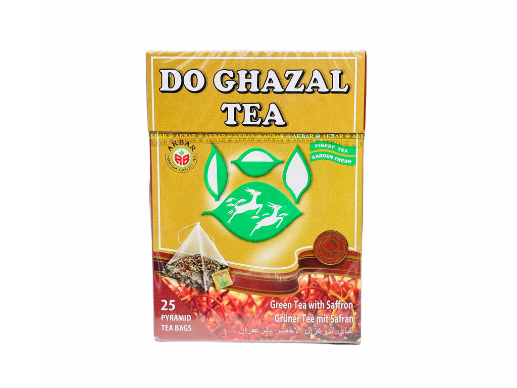 Green Tea - With Saffron - Bags - 25 Bags ( Chai Sabz Zaferani ) - Herbal Tea - Kalamala - Dou Ghazal