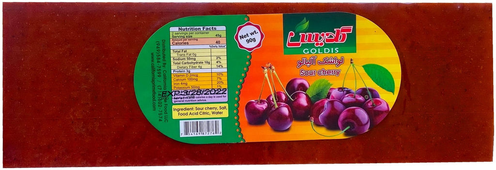 Large Fruit Leather - Sour Cherry ( Lavashak Albalu ) - Fruit Leather - Kalamala - Goldis