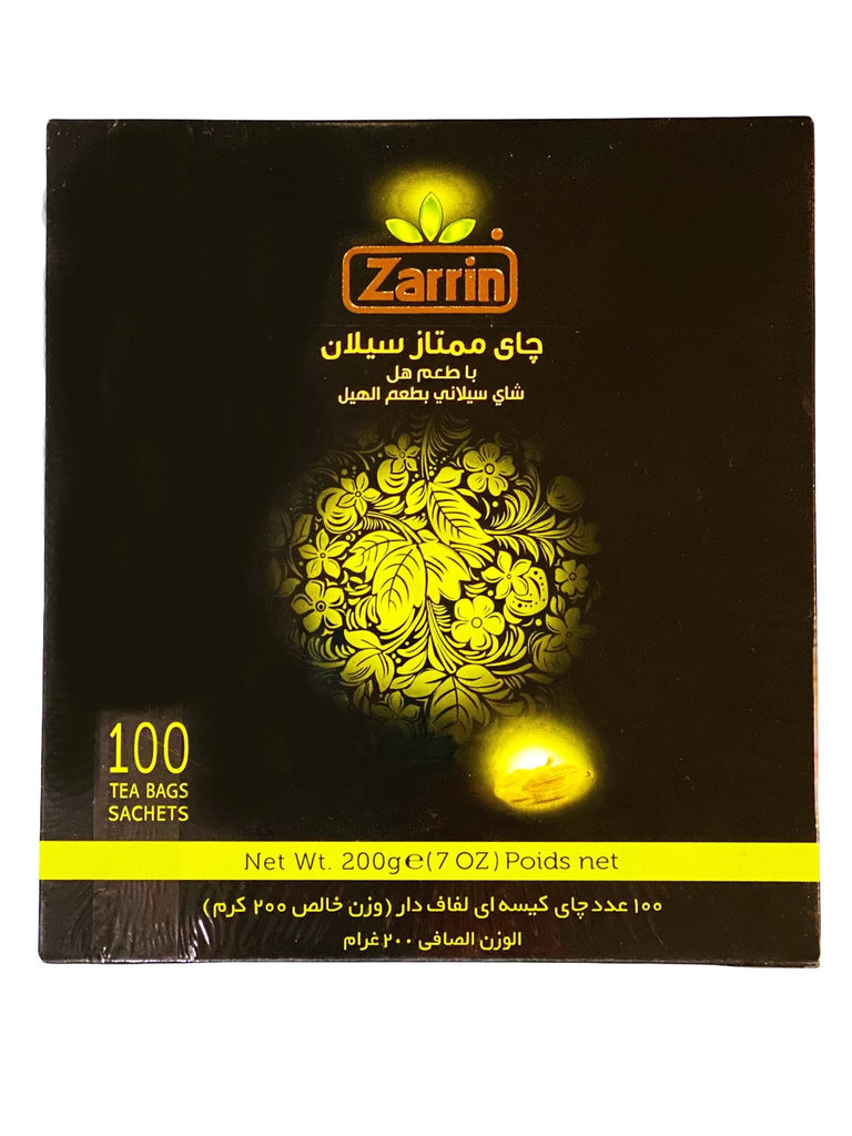 Premium Ceylon Tea - Cardamom - Tea Bags - 100 Individually Tea Bags Sachets ( Chai Hel Dar ) - Tea - Kalamala - Zarrin