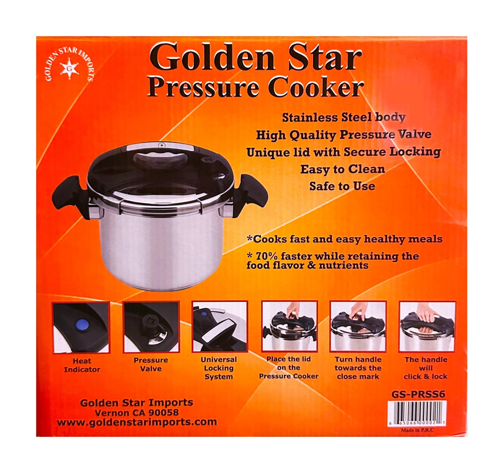 Stainless Steel Pressure Cooker - 6L -Kitchenware ( Zoodpaz ) - Pots & Pans - Kalamala - Golden Star