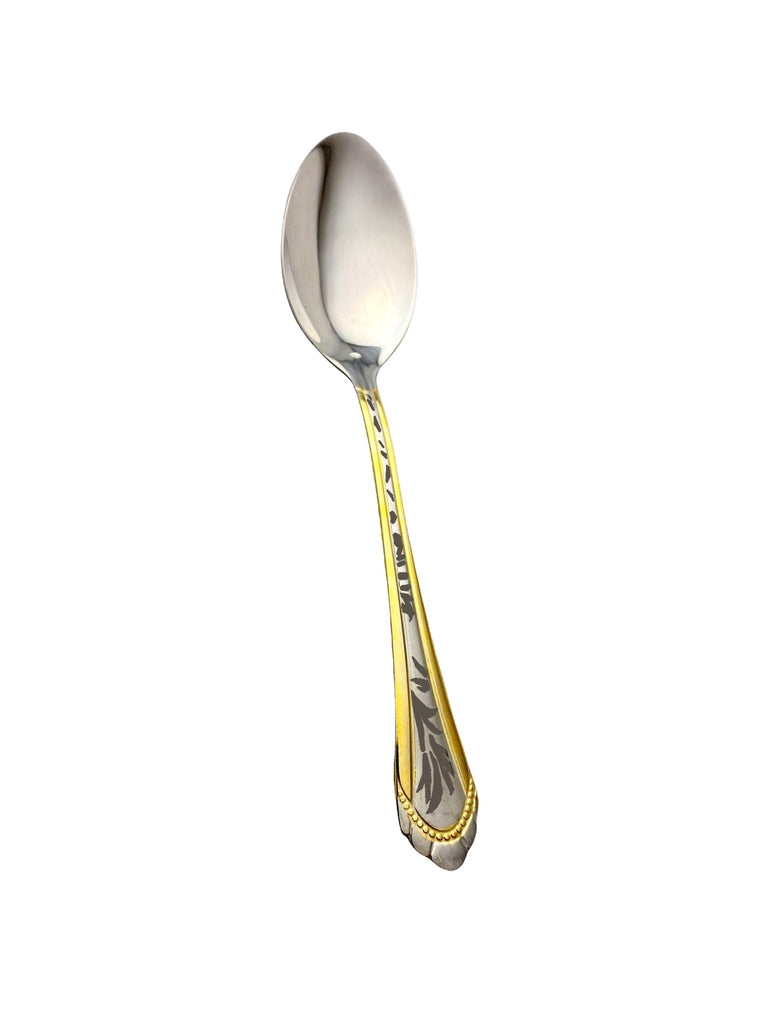 Stainless Steel Tea Spoons - 6 Pcs -Silver/Gold Colored, Classy ( Ghashogh Chai Khori ) - Serveware - Kalamala - Kalamala