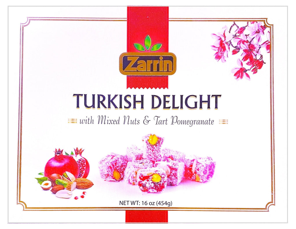 Turkish Delight - Mixed Nut & Tart Pomegranate - 16 Oz ( Baslogh - Basloogh - Baslough - Locum - Lokum ) - Candy & Confections - Kalamala - Zarrin