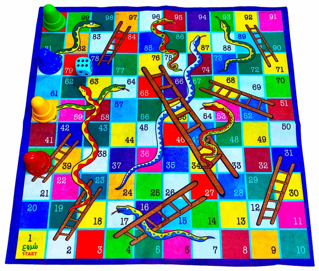 Washable Ludo & Snakes/Ladders - Game - 50*50 Cm - Games & Gifts - Kalamala - Kalamala